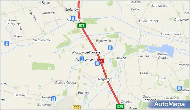 mapa Górki Pęcławskie, Górki Pęcławskie na mapie Targeo