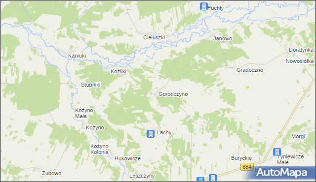 mapa Gorodczyno, Gorodczyno na mapie Targeo