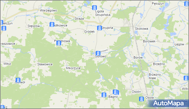 mapa Górowo gmina Prusice, Górowo gmina Prusice na mapie Targeo