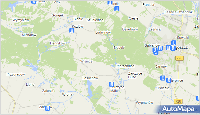 mapa Góry Lasochowskie, Góry Lasochowskie na mapie Targeo