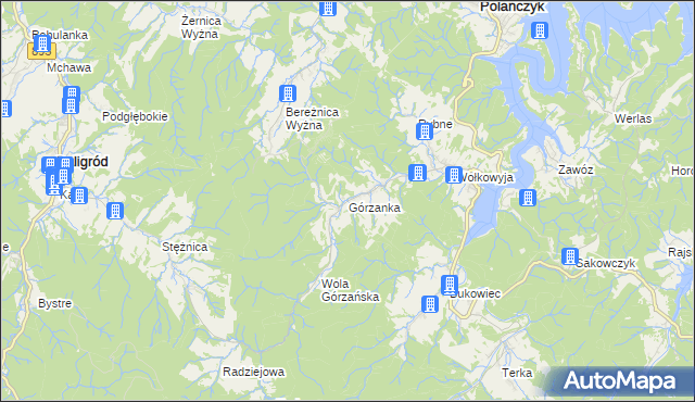 mapa Górzanka, Górzanka na mapie Targeo