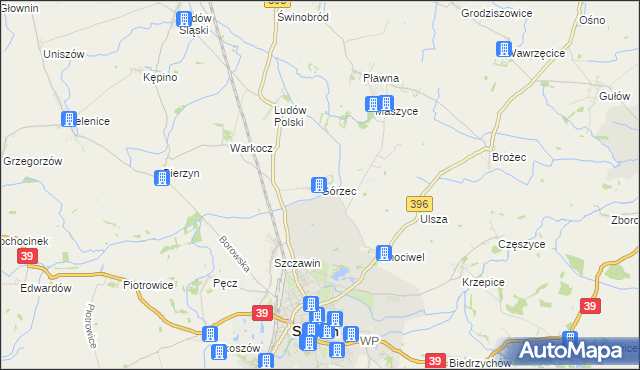 mapa Górzec, Górzec na mapie Targeo