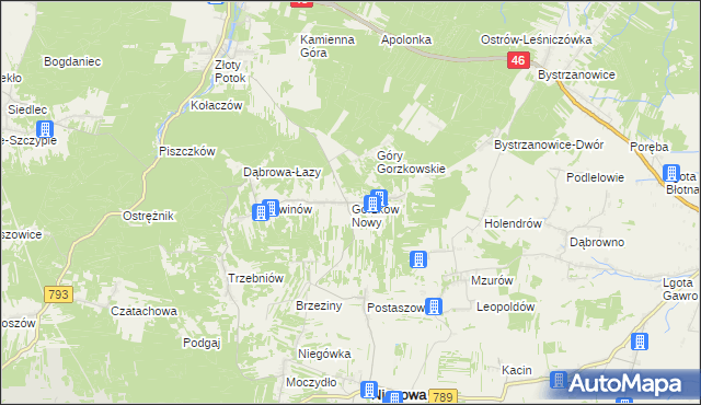 mapa Gorzków Nowy, Gorzków Nowy na mapie Targeo