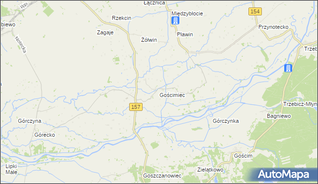 mapa Gościmiec, Gościmiec na mapie Targeo