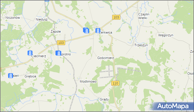 mapa Gościmierz, Gościmierz na mapie Targeo