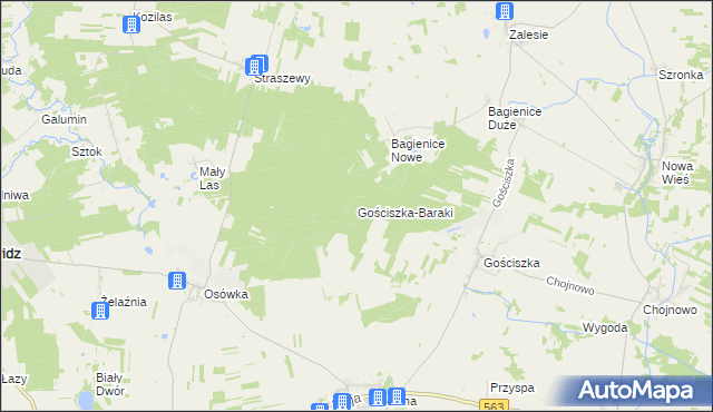 mapa Gościszka-Baraki, Gościszka-Baraki na mapie Targeo