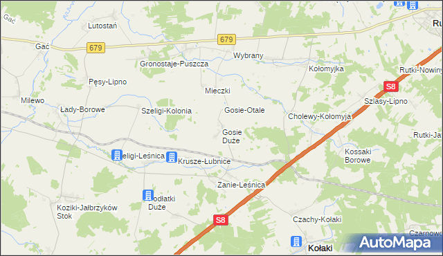 mapa Gosie Duże, Gosie Duże na mapie Targeo