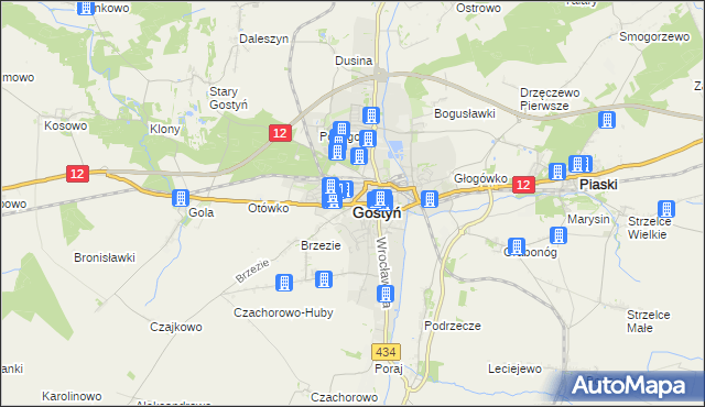 mapa Gostyń, Gostyń na mapie Targeo