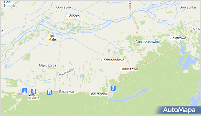 mapa Goszczanówko, Goszczanówko na mapie Targeo