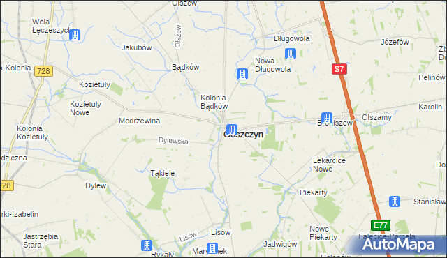 mapa Goszczyn powiat grójecki, Goszczyn powiat grójecki na mapie Targeo