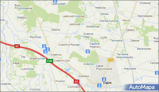 mapa Grabina Wielka, Grabina Wielka na mapie Targeo