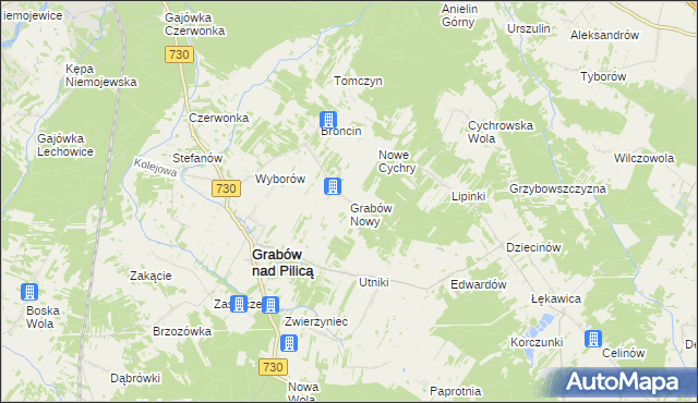 mapa Grabów Nowy, Grabów Nowy na mapie Targeo