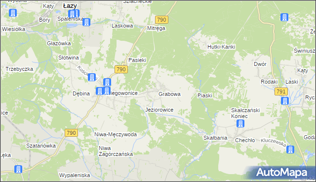 mapa Grabowa gmina Łazy, Grabowa gmina Łazy na mapie Targeo