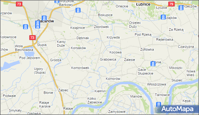 mapa Grabowica gmina Pacanów, Grabowica gmina Pacanów na mapie Targeo