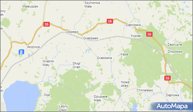 mapa Grabówka gmina Mikołajki, Grabówka gmina Mikołajki na mapie Targeo