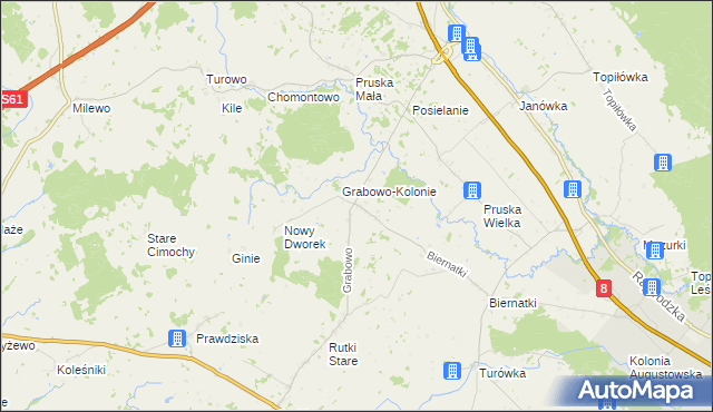 mapa Grabowo gmina Augustów, Grabowo gmina Augustów na mapie Targeo