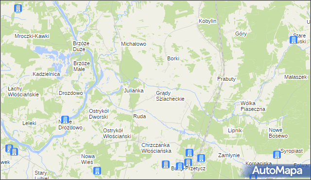 mapa Grądy Szlacheckie, Grądy Szlacheckie na mapie Targeo