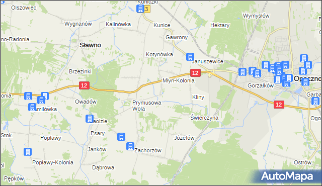 mapa Grążowice, Grążowice na mapie Targeo