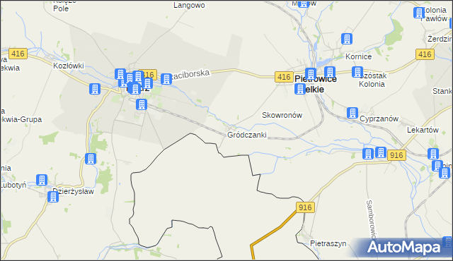 mapa Gródczanki, Gródczanki na mapie Targeo