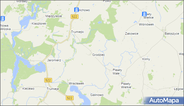 mapa Grodziec gmina Prabuty, Grodziec gmina Prabuty na mapie Targeo