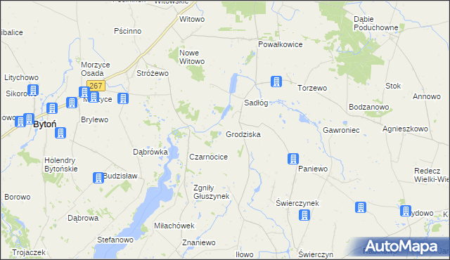 mapa Grodziska gmina Bytoń, Grodziska gmina Bytoń na mapie Targeo
