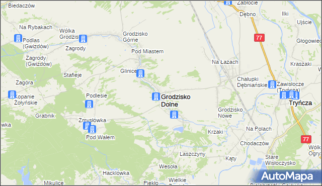 mapa Grodzisko Dolne, Grodzisko Dolne na mapie Targeo