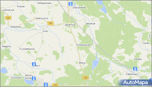 mapa Grodziszcze gmina Brody, Grodziszcze gmina Brody na mapie Targeo