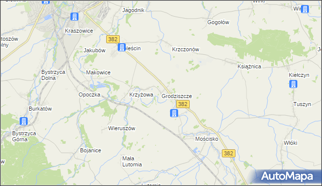 mapa Grodziszcze gmina Świdnica, Grodziszcze gmina Świdnica na mapie Targeo