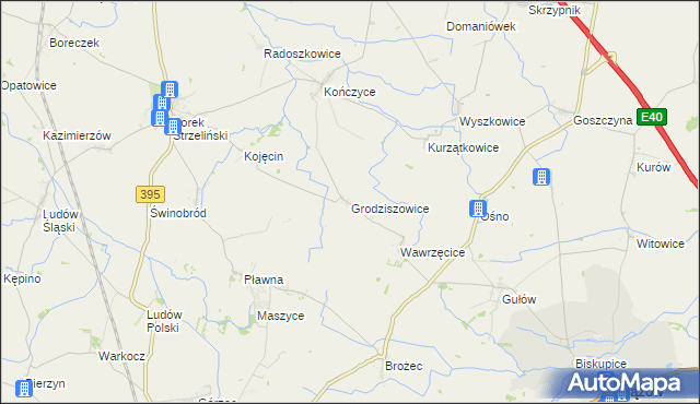 mapa Grodziszowice, Grodziszowice na mapie Targeo