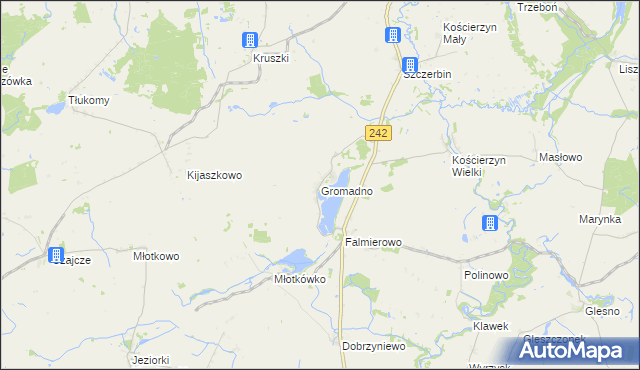 mapa Gromadno gmina Wyrzysk, Gromadno gmina Wyrzysk na mapie Targeo