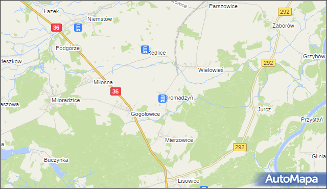 mapa Gromadzyń, Gromadzyń na mapie Targeo