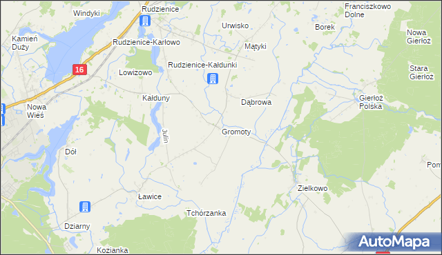 mapa Gromoty, Gromoty na mapie Targeo