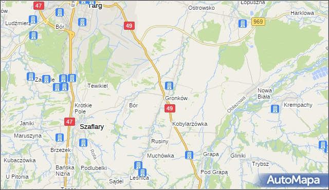 mapa Gronków, Gronków na mapie Targeo