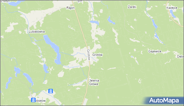 mapa Grotów gmina Drezdenko, Grotów gmina Drezdenko na mapie Targeo