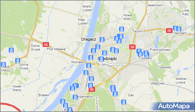 mapa Grudziądza, Grudziądz na mapie Targeo