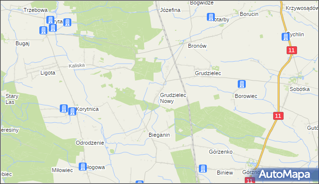 mapa Grudzielec Nowy, Grudzielec Nowy na mapie Targeo