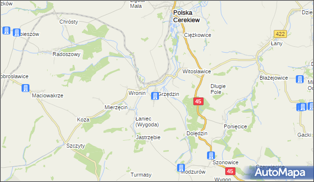 mapa Grzędzin, Grzędzin na mapie Targeo