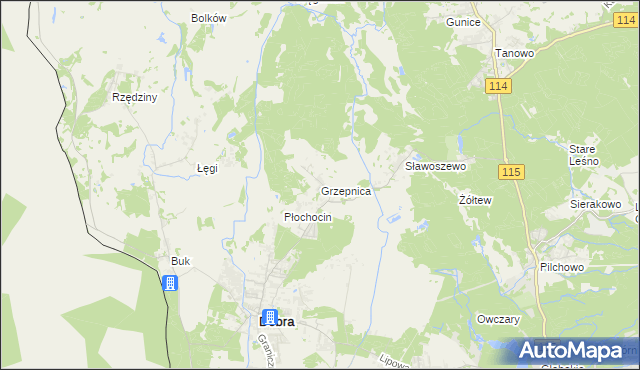 mapa Grzepnica, Grzepnica na mapie Targeo