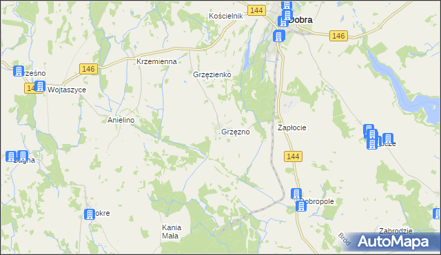 mapa Grzęzno, Grzęzno na mapie Targeo