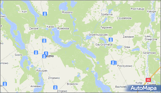 mapa Grzmięca, Grzmięca na mapie Targeo