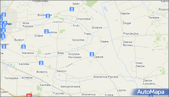 mapa Grzybów Dolny, Grzybów Dolny na mapie Targeo