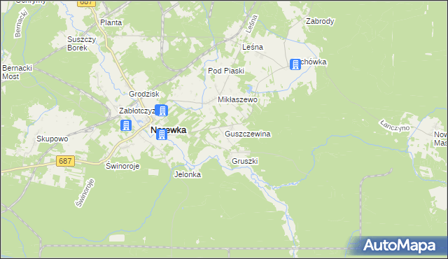 mapa Guszczewina, Guszczewina na mapie Targeo