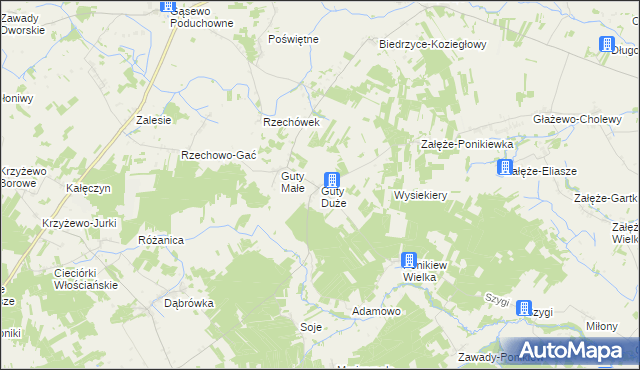 mapa Guty Duże, Guty Duże na mapie Targeo