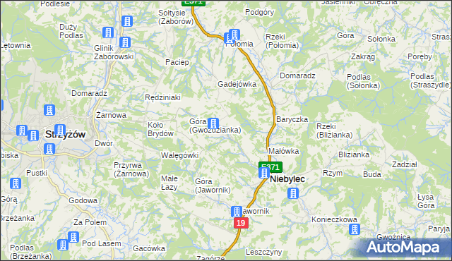 mapa Gwoździanka, Gwoździanka na mapie Targeo