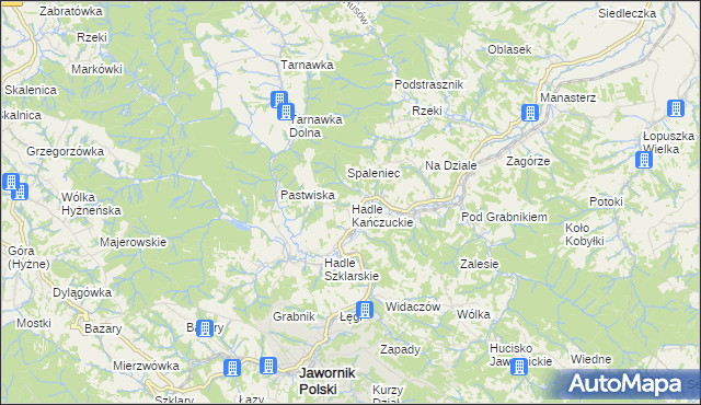 mapa Hadle Kańczuckie, Hadle Kańczuckie na mapie Targeo