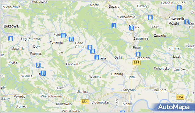 mapa Harta, Harta na mapie Targeo