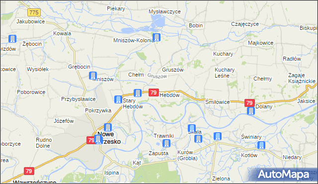 mapa Hebdów, Hebdów na mapie Targeo