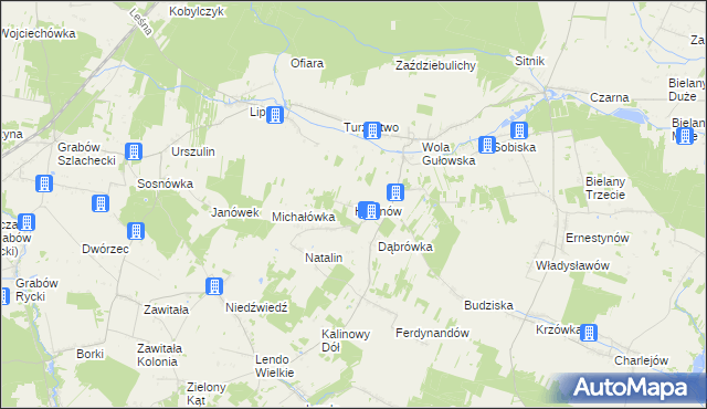 mapa Helenów gmina Adamów, Helenów gmina Adamów na mapie Targeo