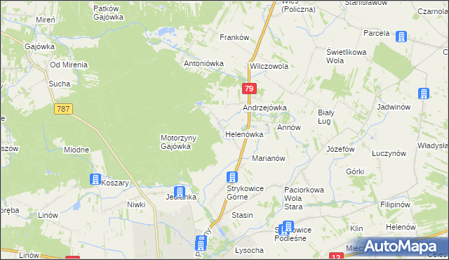 mapa Helenówka gmina Zwoleń, Helenówka gmina Zwoleń na mapie Targeo