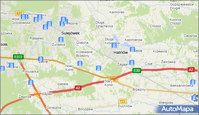 mapa Hipolitów gmina Halinów, Hipolitów gmina Halinów na mapie Targeo